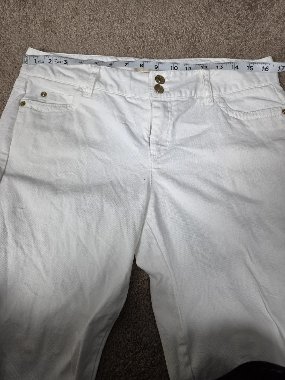 Michael Kors White Cotton Blend Pants with Beige Label